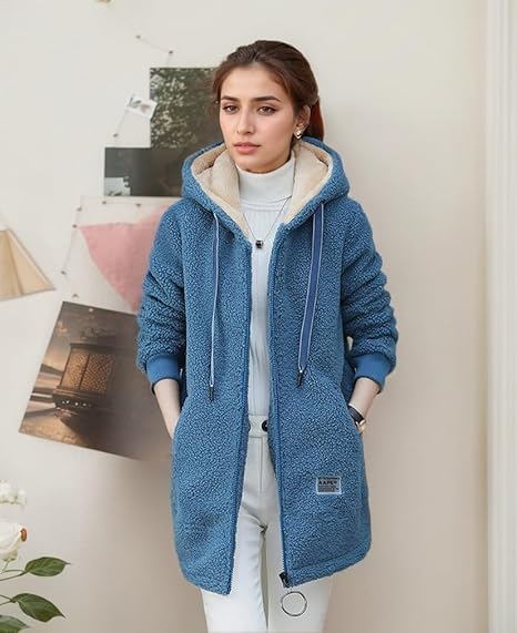 Lunaya | Teddy Jacket with Hood and Zipper