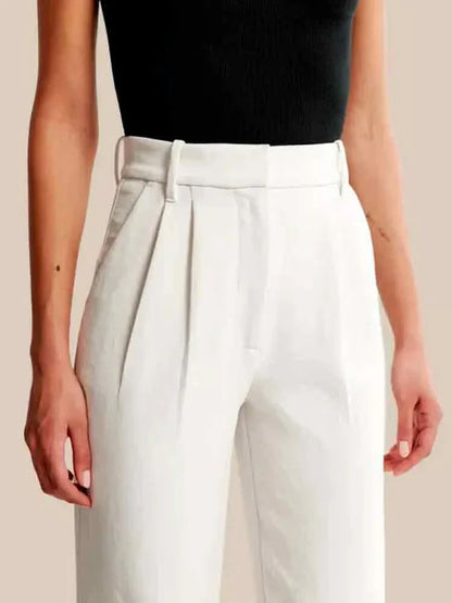 Valentina | Beige Wide-Leg Trousers