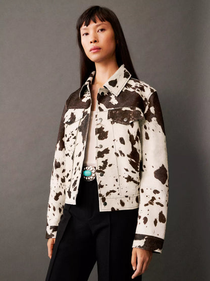 Fiona | Luxury Cow Print Jacket Women