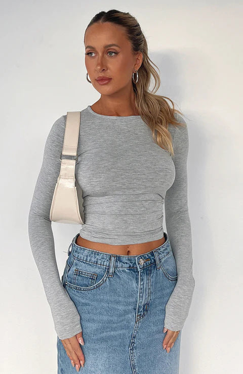 Noélie | Long Sleeve Crop Top with Thumbholes