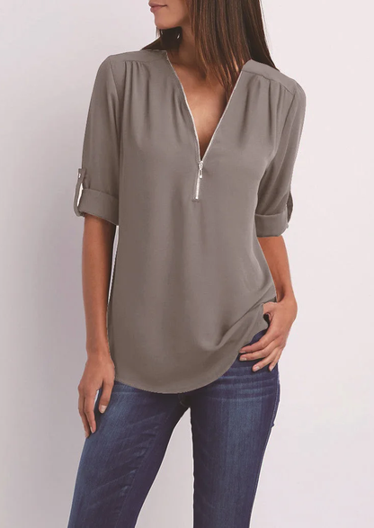 Camille | Zipper Blouse