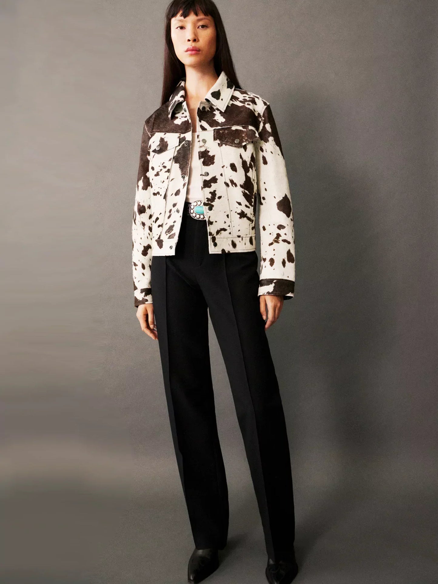 Fiona | Luxury Cow Print Jacket Women
