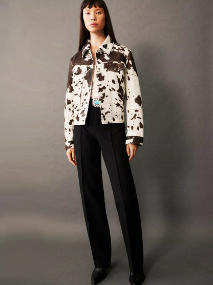 Fiona | Luxury Cow Print Jacket Women