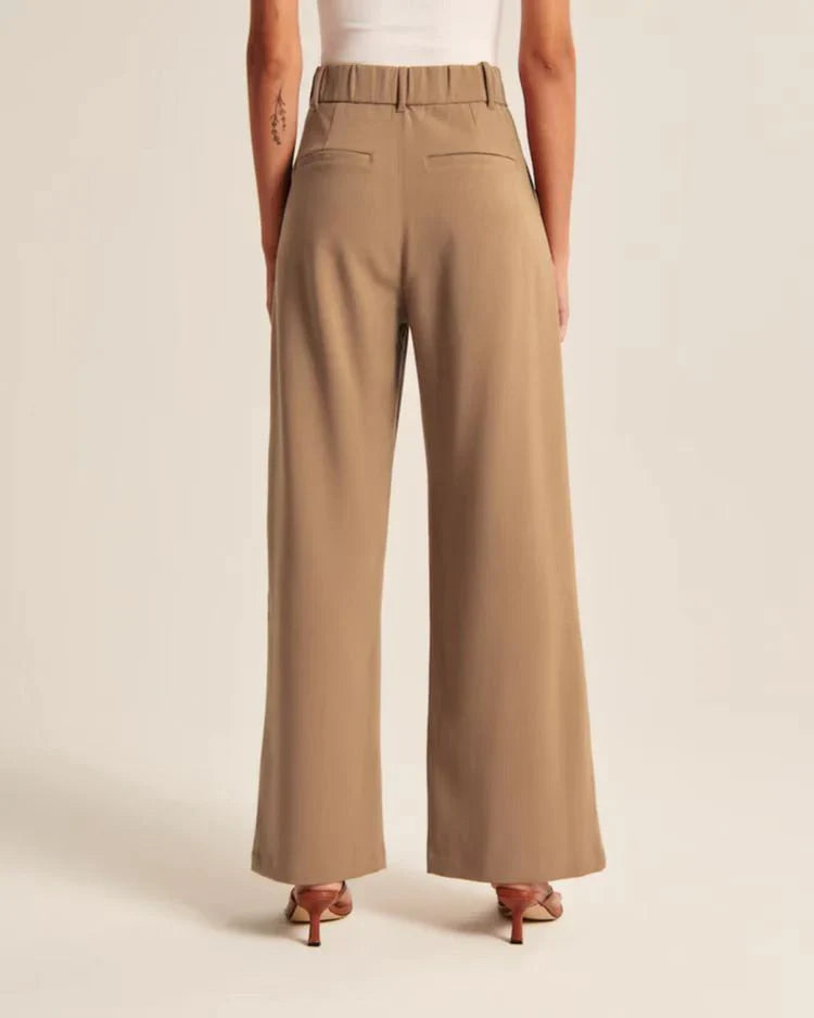 Valentina | Beige Wide-Leg Trousers