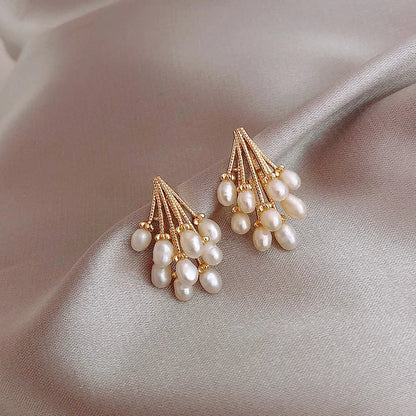 Céline | Gold Pearl Earrings