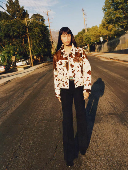 Fiona | Luxury Cow Print Jacket Women