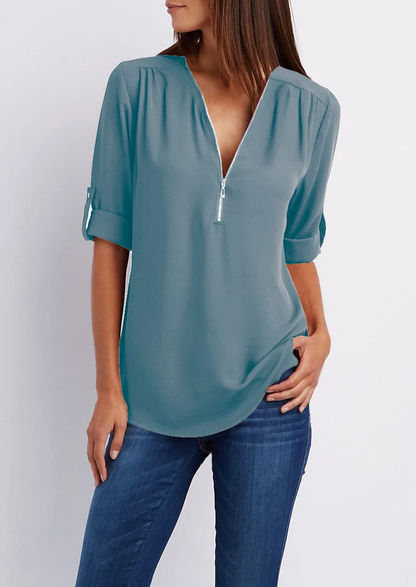 Camille | Zipper Blouse