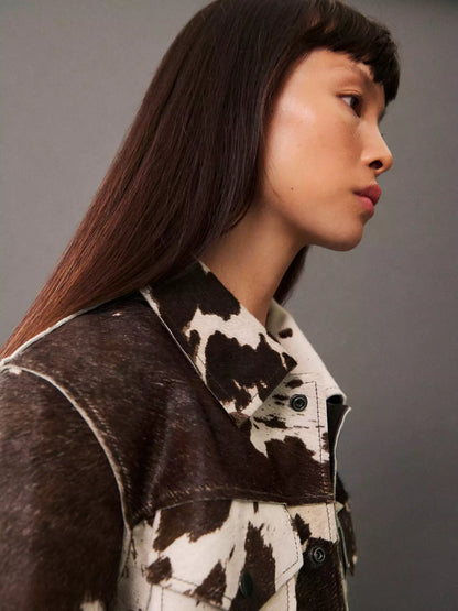 Fiona | Luxury Cow Print Jacket Women