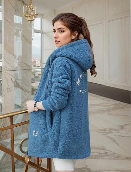 Lunaya | Teddy Jacket with Hood and Zipper