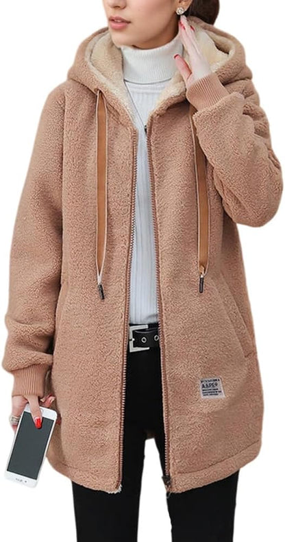 Lunaya | Teddy Jacket with Hood and Zipper