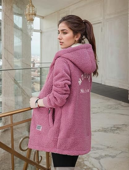 Lunaya | Teddy Jacket with Hood and Zipper