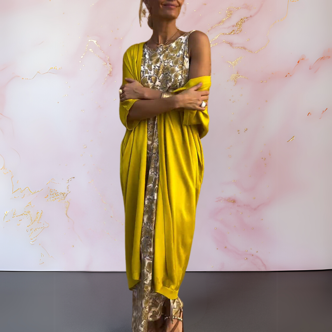 Amara | Kaftan Set with Sequin Jumpsuit