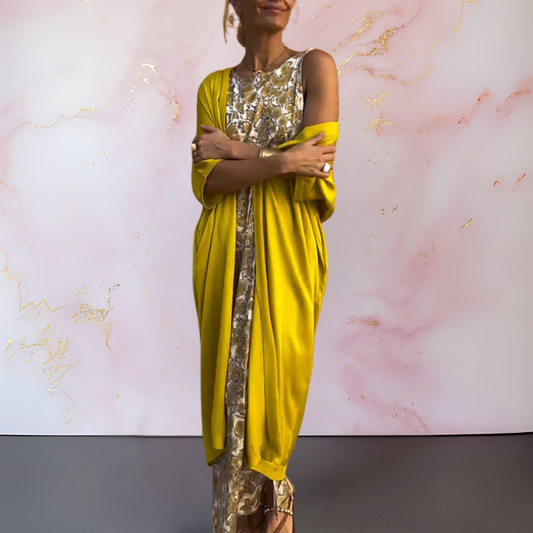 Amara | Kaftan Set with Sequin Jumpsuit