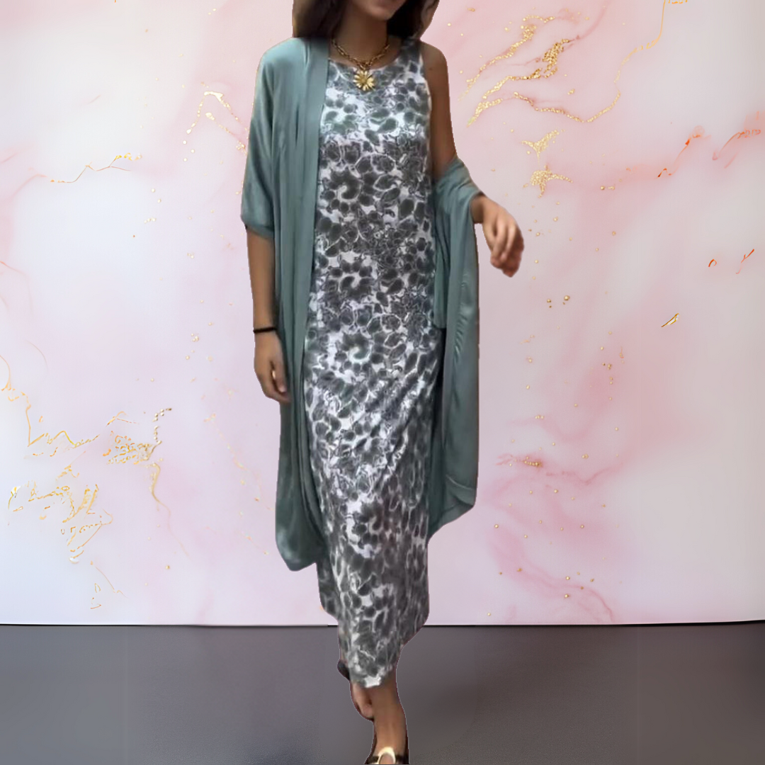 Amara | Kaftan Set with Sequin Jumpsuit