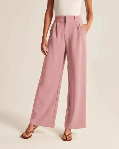 Valentina | Beige Wide-Leg Trousers