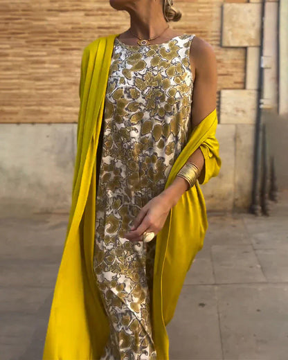 Amara | Kaftan Set with Sequin Jumpsuit