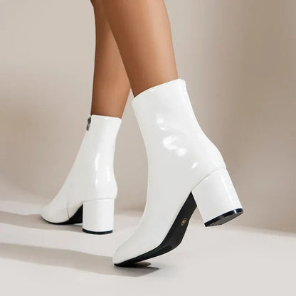 Vallora | Shiny Patent Ankle Boots