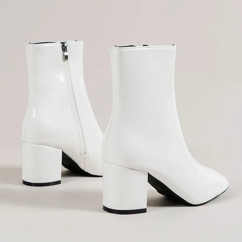 Vallora | Shiny Patent Ankle Boots
