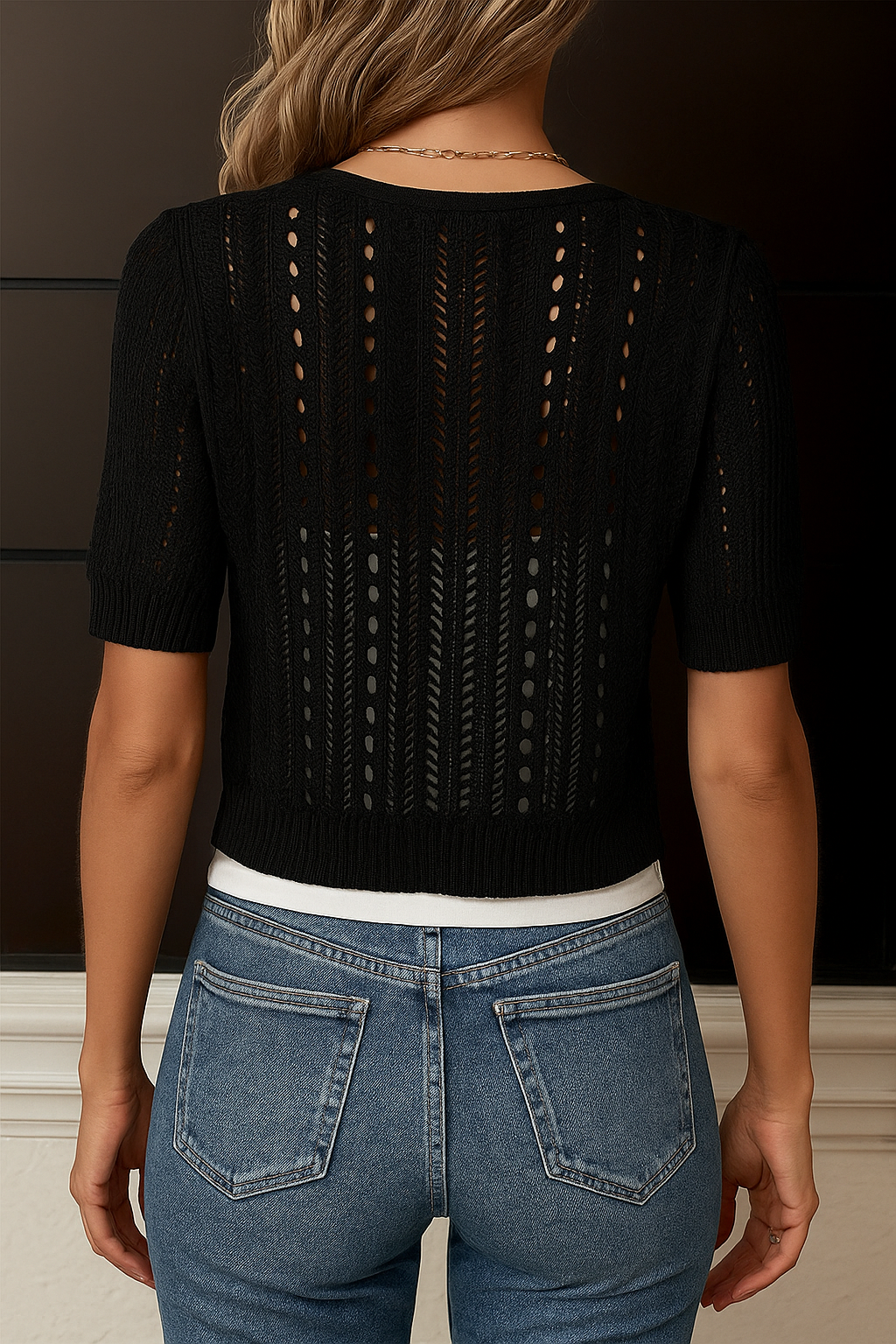 Calista | Crocheted Summer Cardigan with Short Sleeves