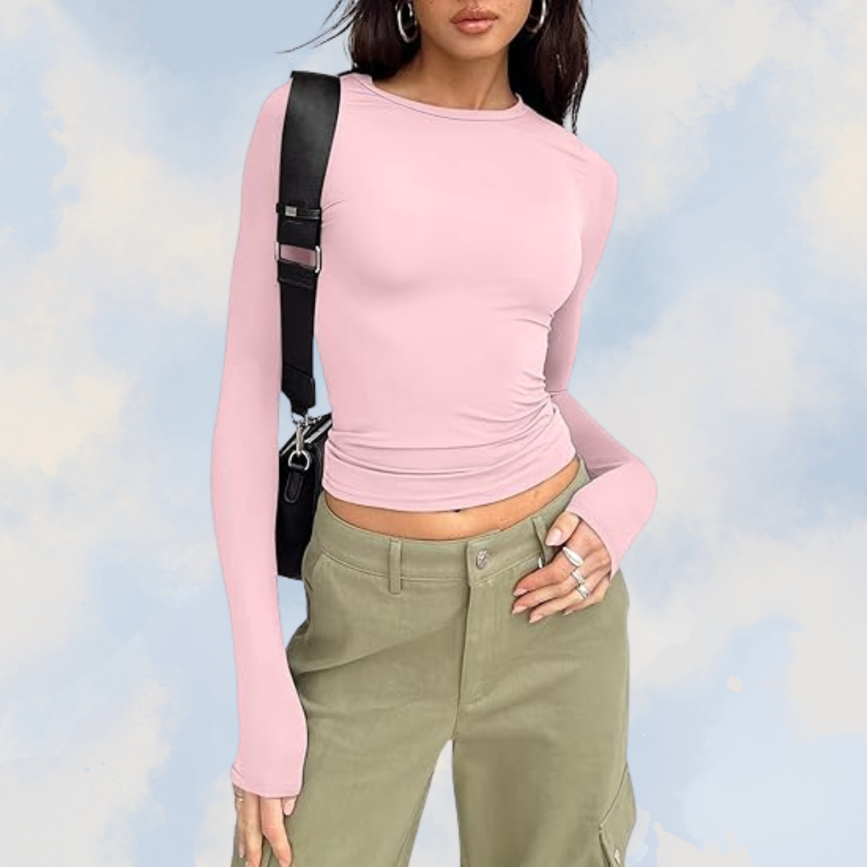 Noélie | Long Sleeve Crop Top with Thumbholes