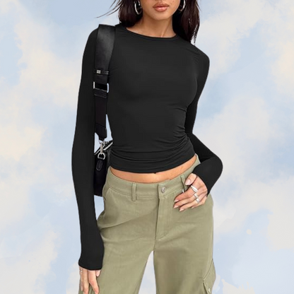 Noélie | Long Sleeve Crop Top with Thumbholes