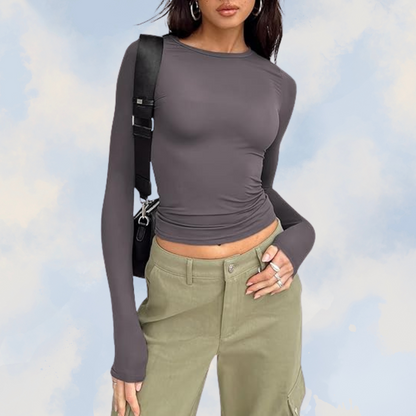 Noélie | Long Sleeve Crop Top with Thumbholes
