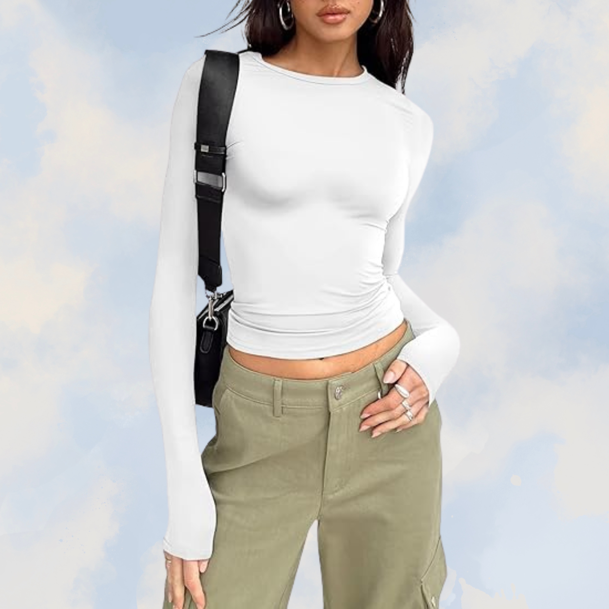 Noélie | Long Sleeve Crop Top with Thumbholes