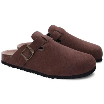 Renzo | Suede Clogs with Buckle
