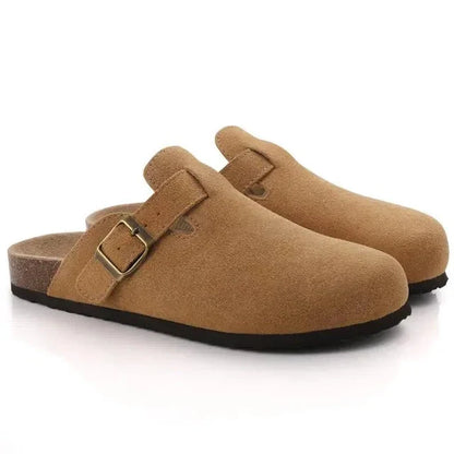 Renzo | Suede Clogs with Buckle