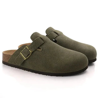 Renzo | Suede Clogs with Buckle