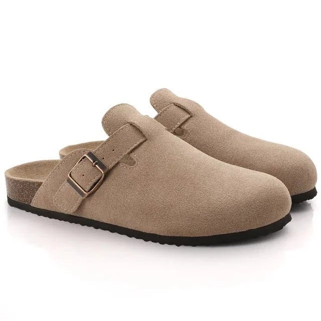 Renzo | Suede Clogs with Buckle