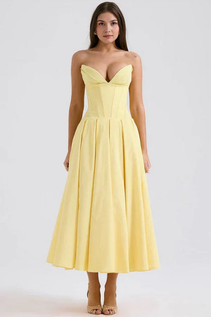 Seraphina | Strapless Midi Dress