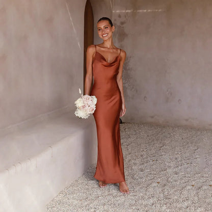 Elara | Satin Maxi Dress