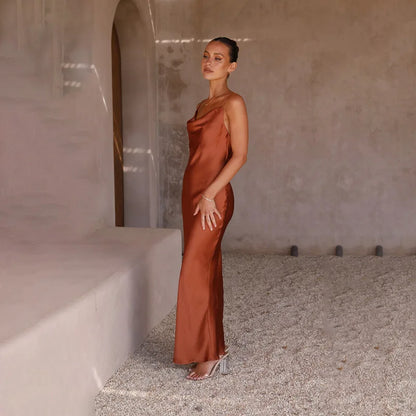 Elara | Satin Maxi Dress