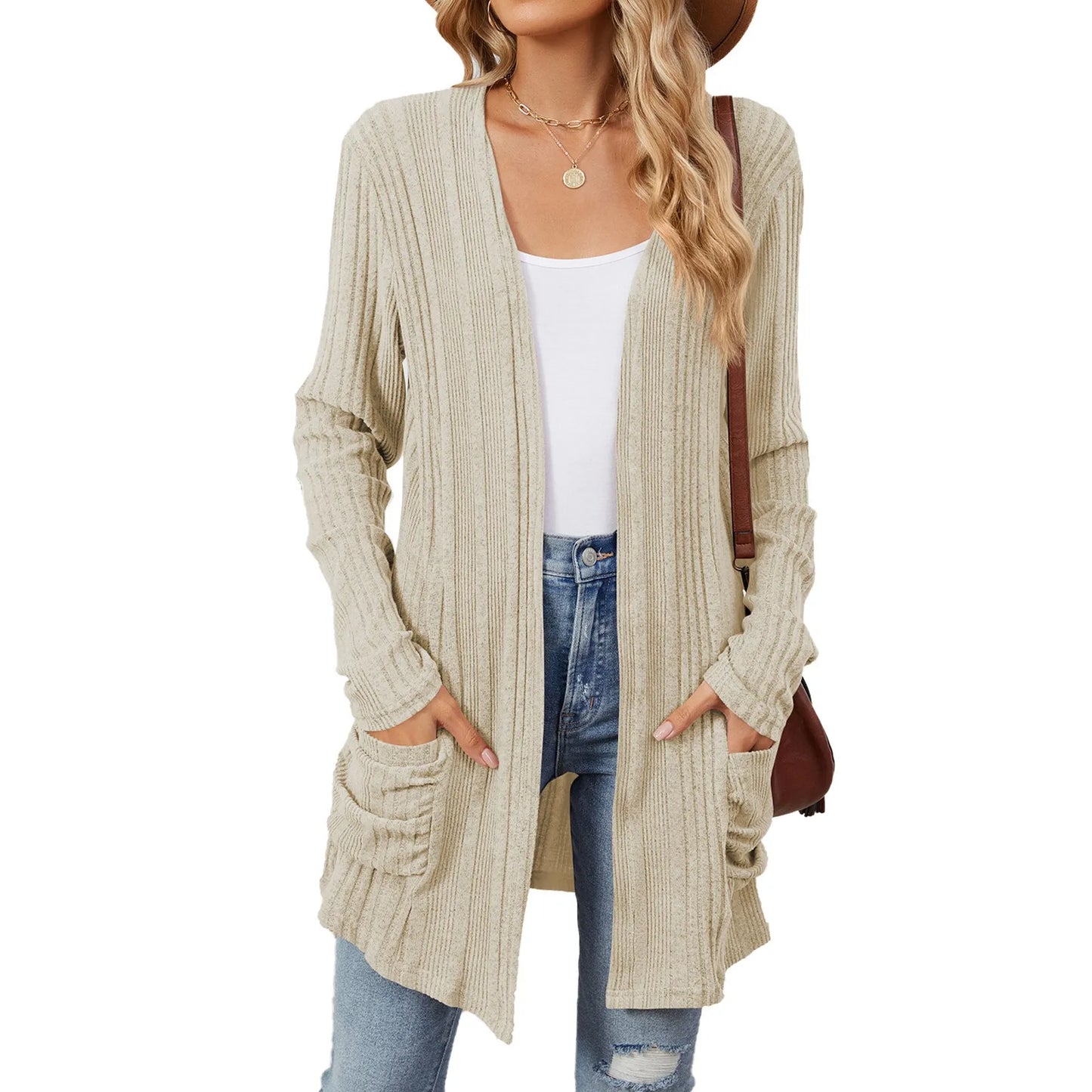 Almira | Long Ribbed Cardigan