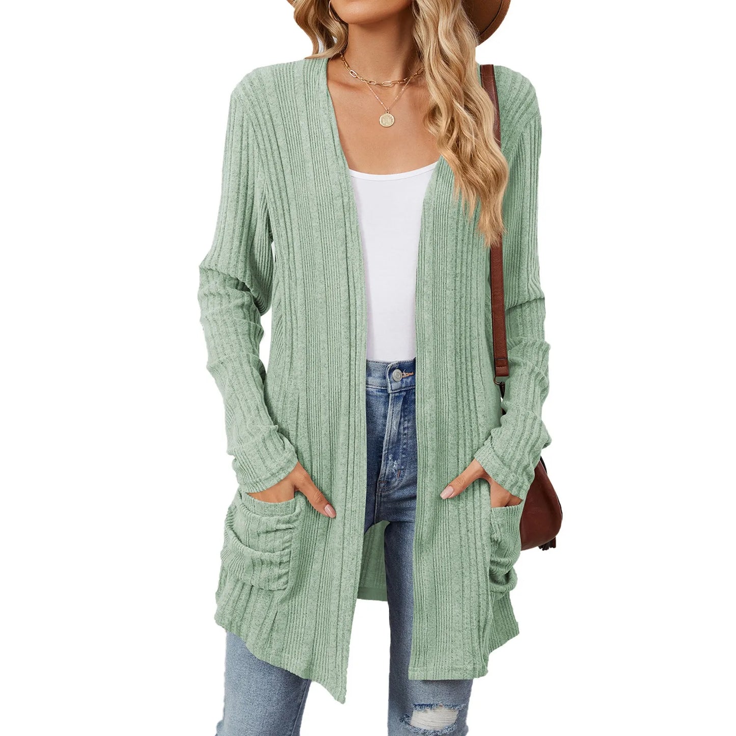 Almira | Long Ribbed Cardigan