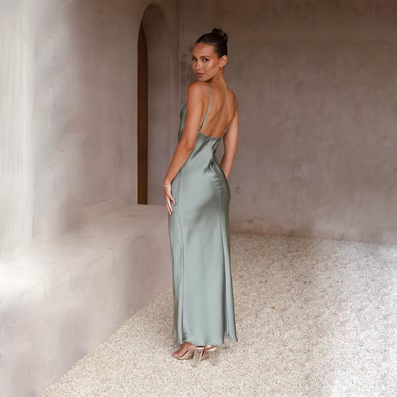 Elara | Satin Maxi Dress