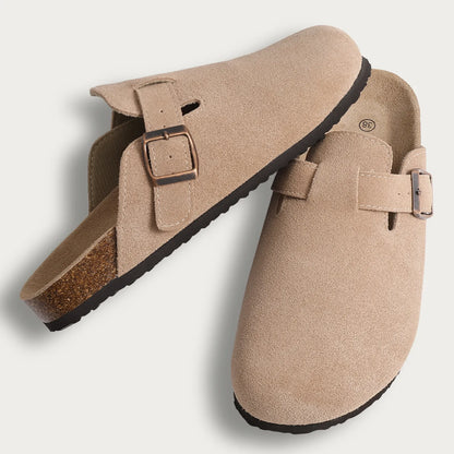 Renzo | Suede Clogs with Buckle