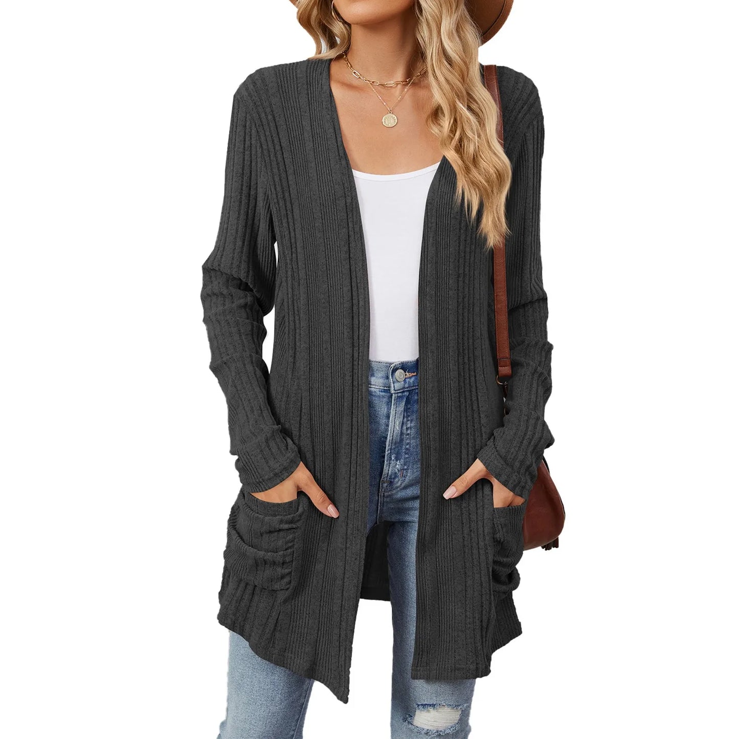 Almira | Long Ribbed Cardigan