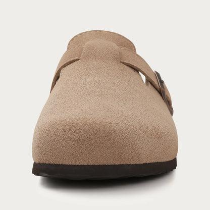 Renzo | Suede Clogs with Buckle