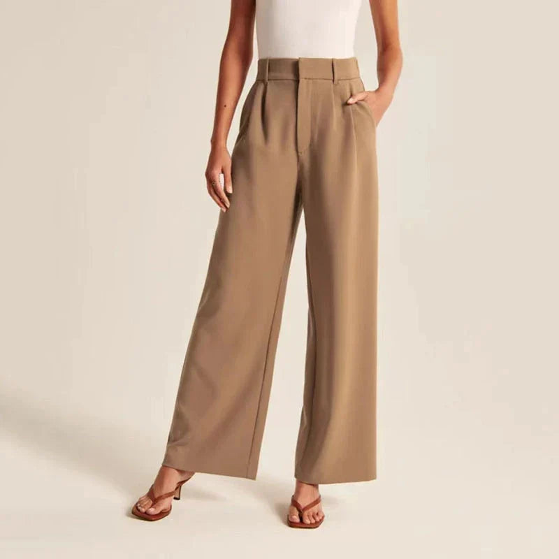 Valentina | Beige Wide-Leg Trousers