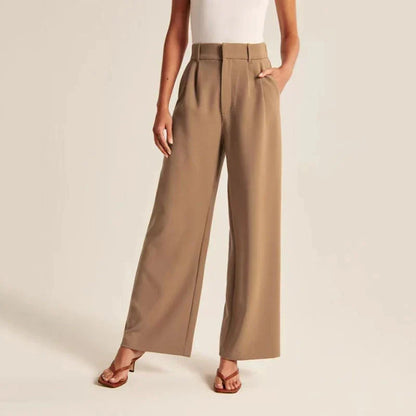 Valentina | Beige Wide-Leg Trousers