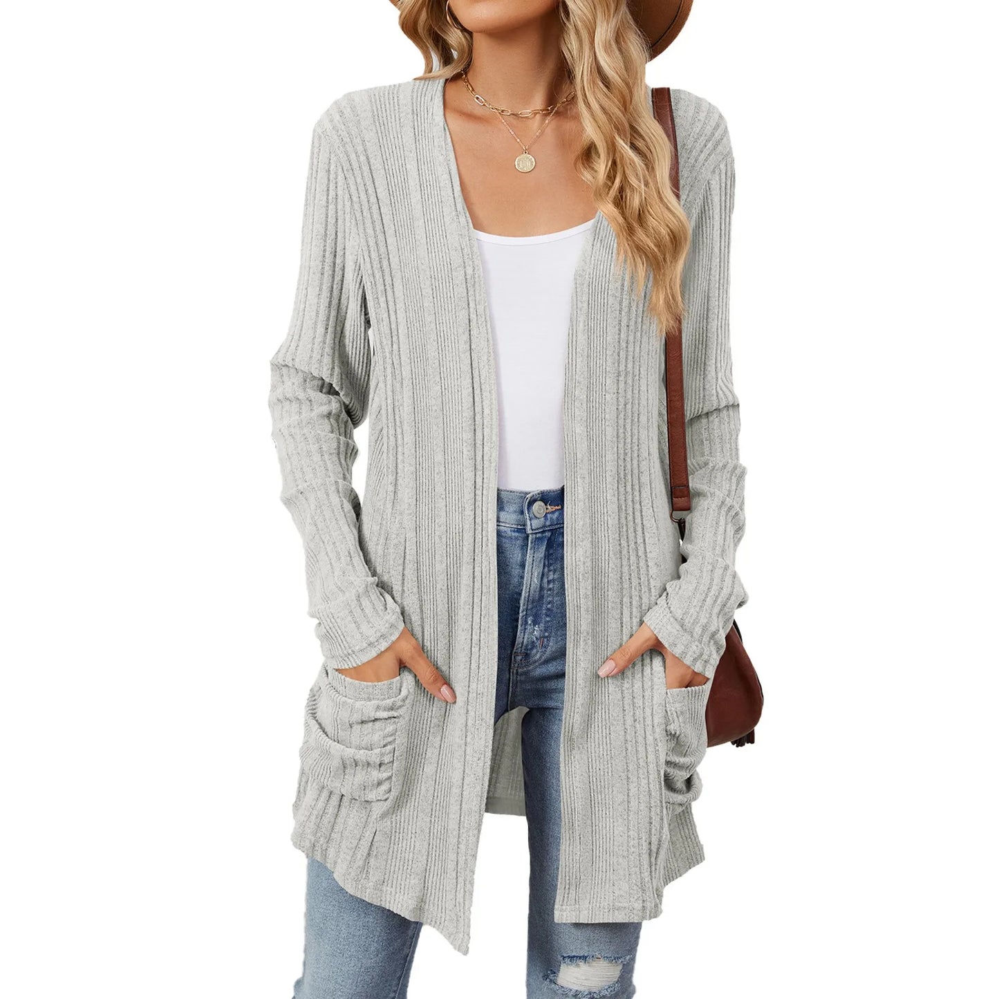 Almira | Long Ribbed Cardigan