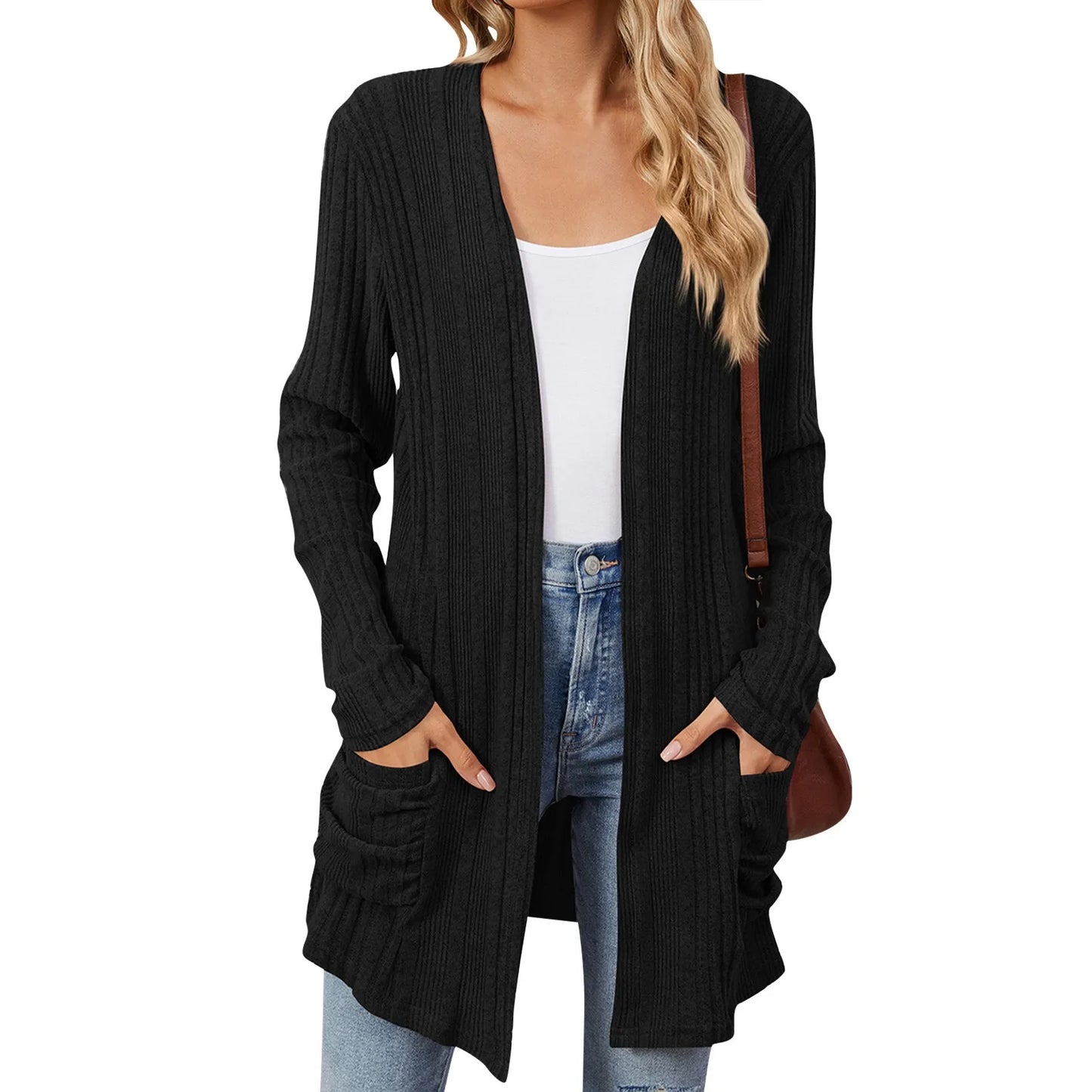 Almira | Long Ribbed Cardigan