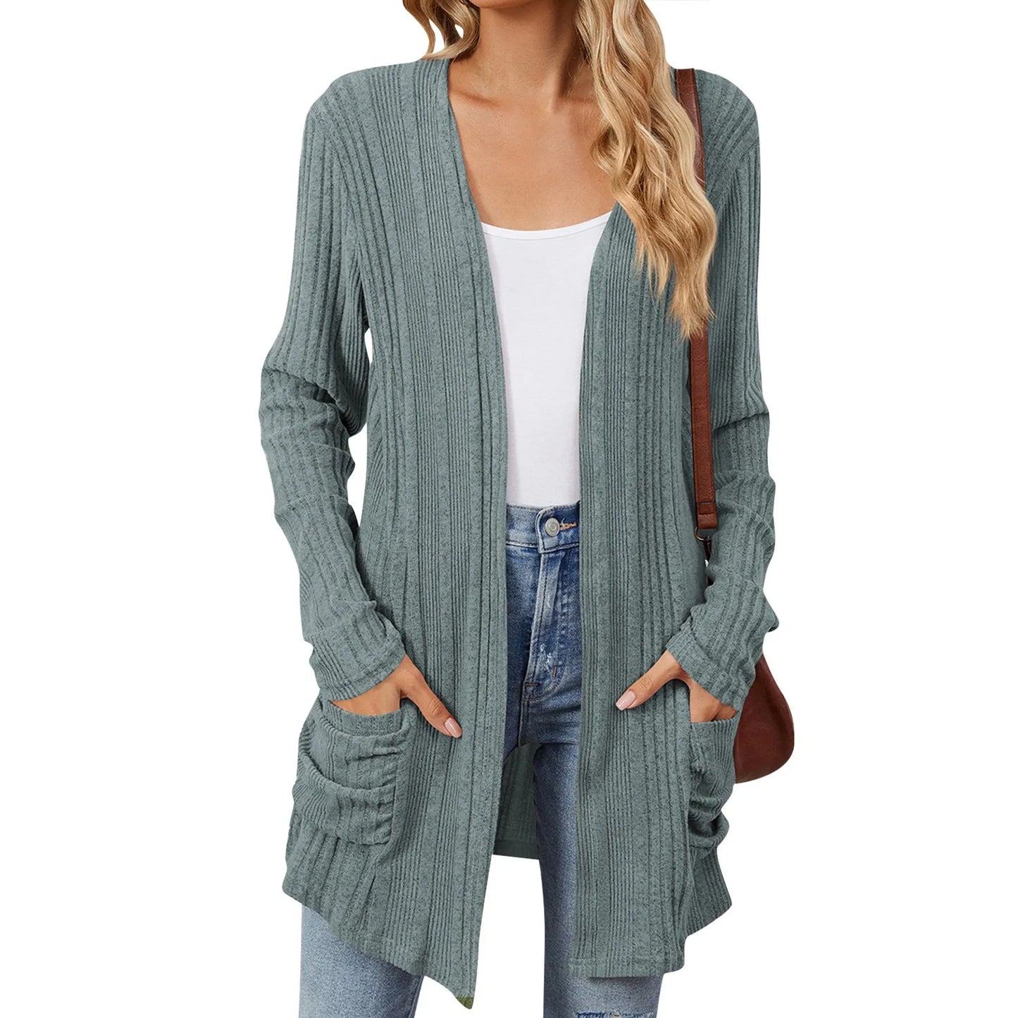Almira | Long Ribbed Cardigan
