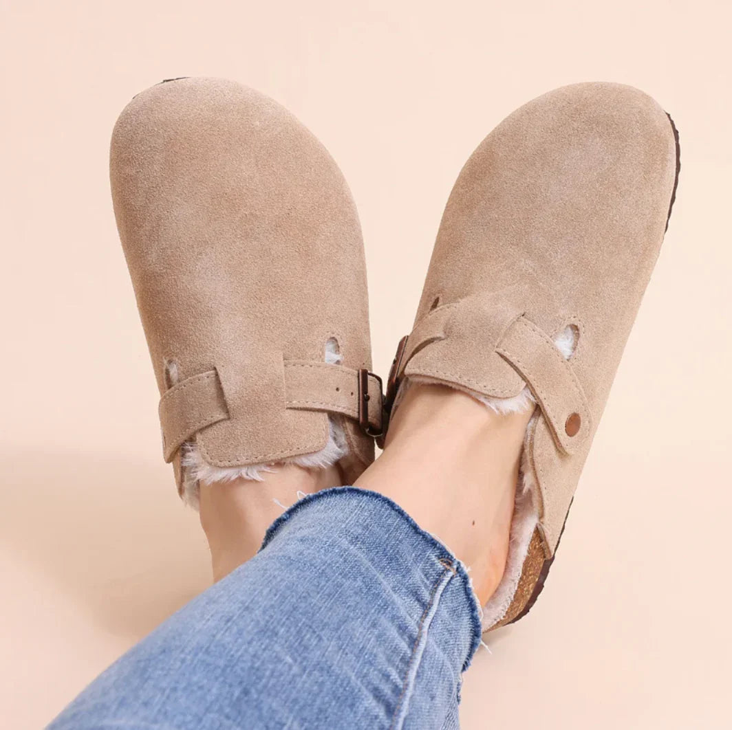 Renzo | Suede Clogs with Buckle