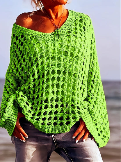 Isla | Crocheted Airy V-Neck Sweater
