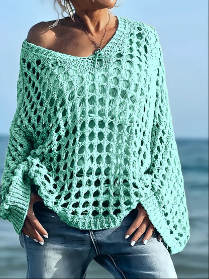 Isla | Crocheted Airy V-Neck Sweater