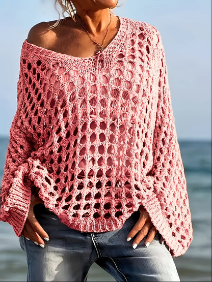 Isla | Crocheted Airy V-Neck Sweater