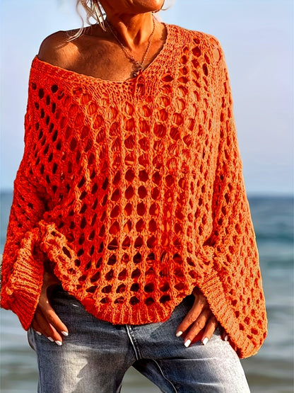 Isla | Crocheted Airy V-Neck Sweater